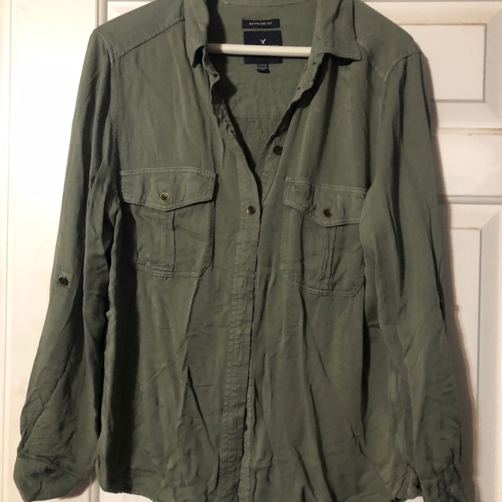 american eagle button up